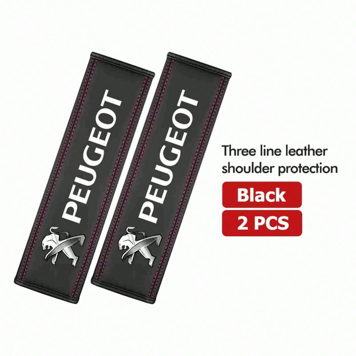 Leather Car Seat Belt Shoulder Protector Pad Auto Accessories For Peugeot 206 207 208 107 106 807 407 508 205 4008 301 607 108