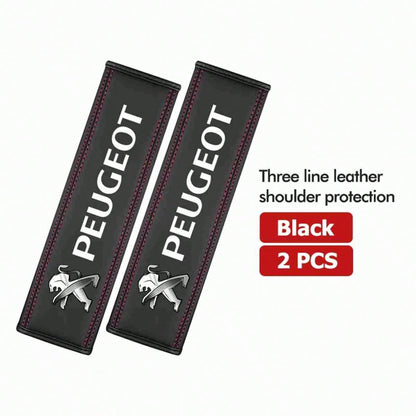 Leather Car Seat Belt Shoulder Protector Pad Auto Accessories For Peugeot 206 207 208 107 106 807 407 508 205 4008 301 607 108