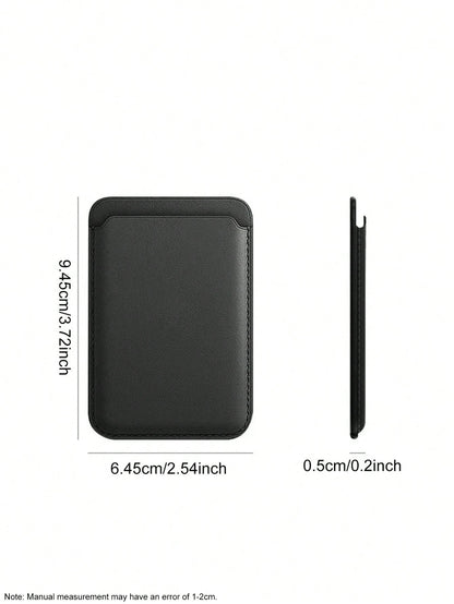 Leather Wallet Card Holder PU Apple Magsafe Leather Magnetic Card Slot PU Leather Back Sticker Suitable For Public Transportation Card Spring Gift