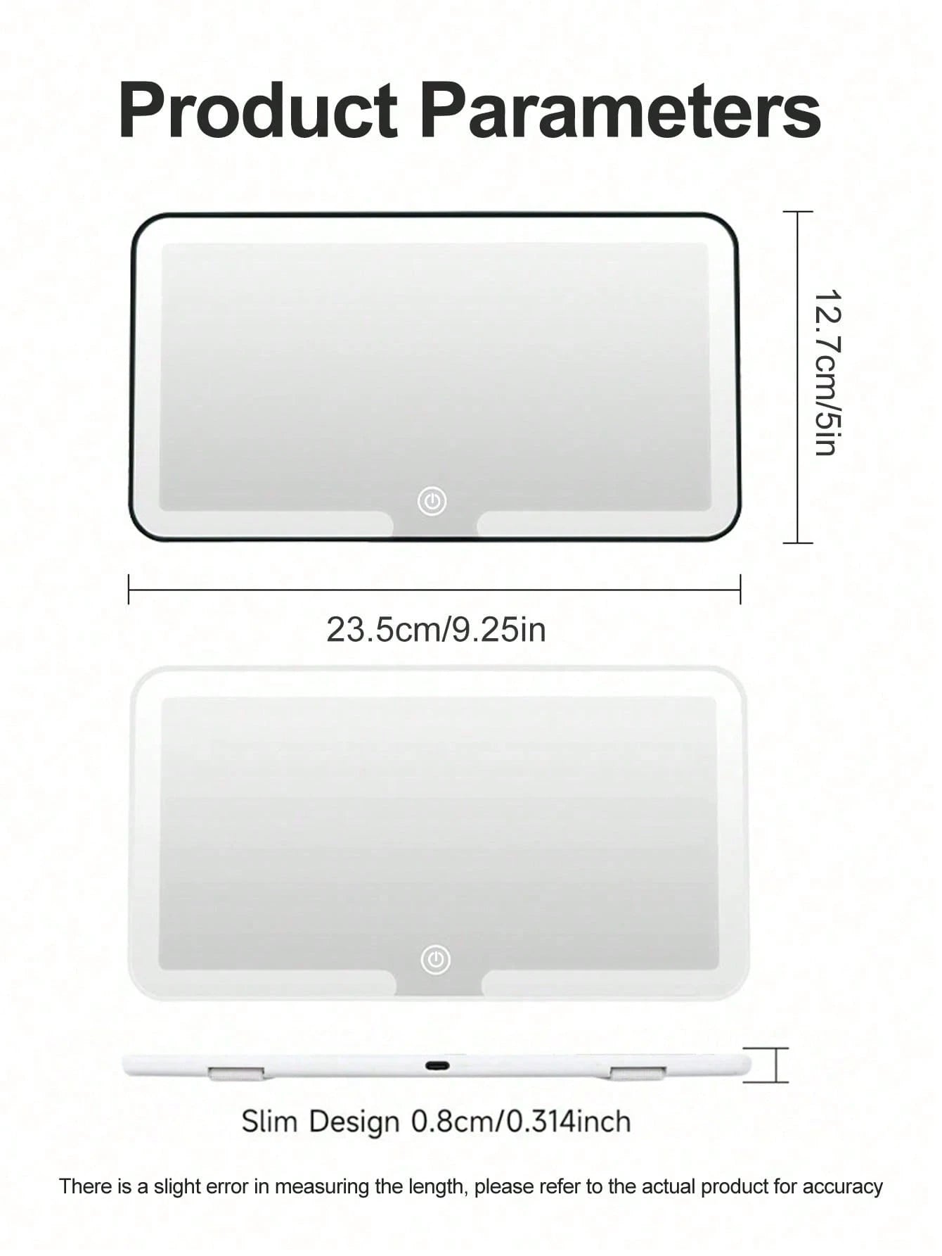 LED Sun Visor Vanity Mirror For Car, Rechargeable & Dimmable Makeup Mirror With 3 Color Temperatures, Touch Control Travel Mirror For Women, Fits All Cars/Trucks/SUVs
