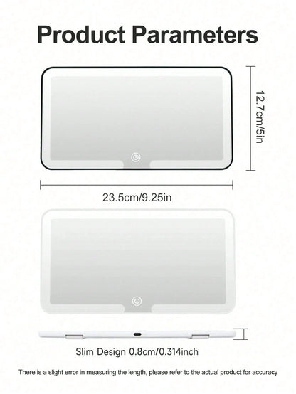 LED Sun Visor Vanity Mirror For Car, Rechargeable & Dimmable Makeup Mirror With 3 Color Temperatures, Touch Control Travel Mirror For Women, Fits All Cars/Trucks/SUVs