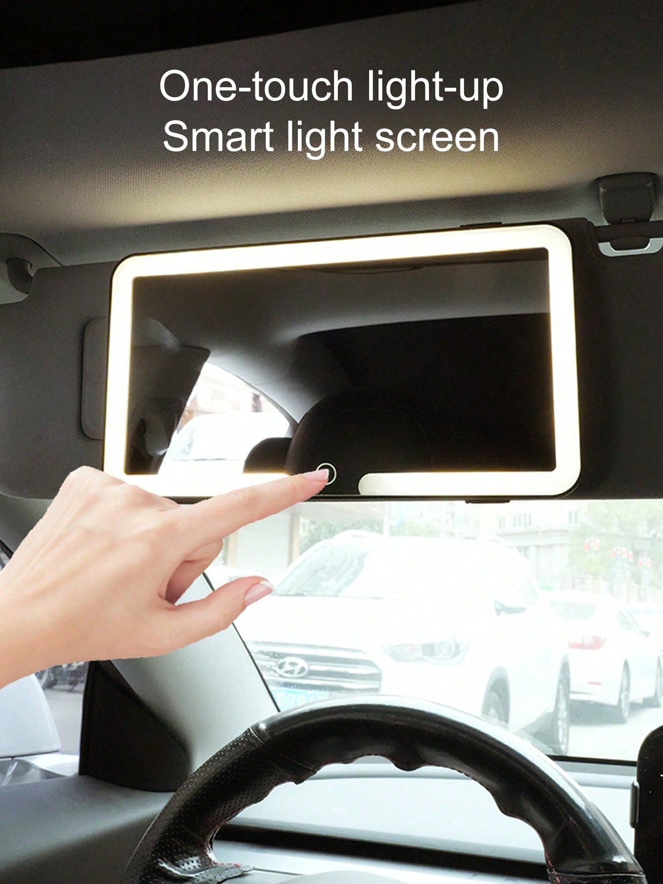 LED Sun Visor Vanity Mirror For Car, Rechargeable & Dimmable Makeup Mirror With 3 Color Temperatures, Touch Control Travel Mirror For Women, Fits All Cars/Trucks/SUVs