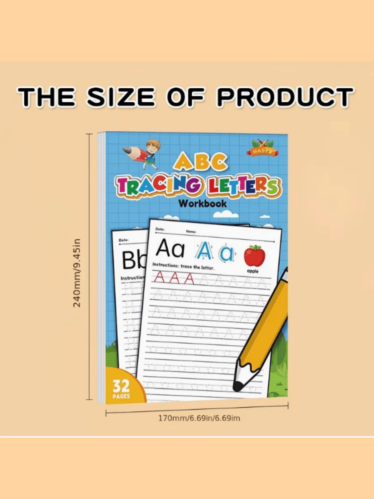 Letter Practice Book A-Z- Patterned Letter Writing Practice Book, Suitable For Home And School Classroom Learning Supplies, Preschool Learning Aid, Learning To Write