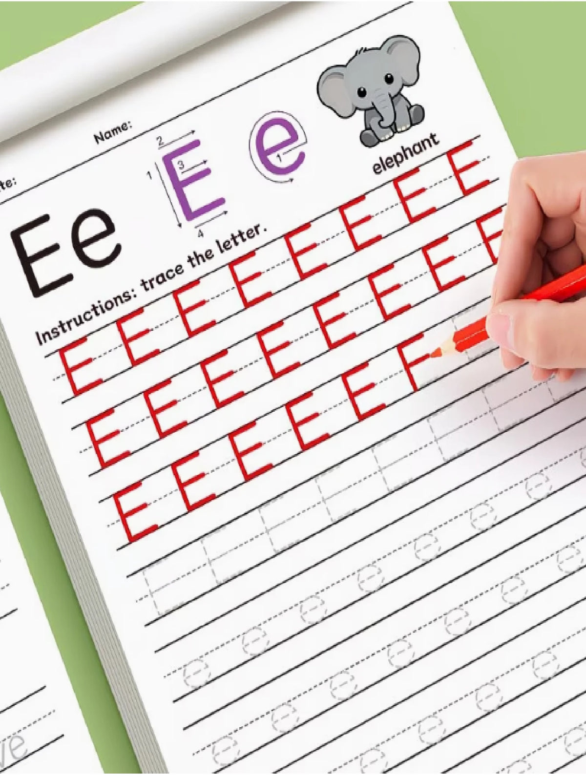 Letter Practice Book A-Z- Patterned Letter Writing Practice Book, Suitable For Home And School Classroom Learning Supplies, Preschool Learning Aid, Learning To Write