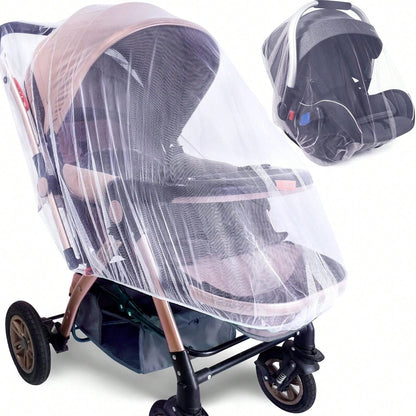 Leybybui 1-Second Install Stroller Mosquito Net| Universal Stretch Fit For Crib/Playard/Bassinet| Tear-Resistant Mesh Screen| Outdoor Travel Must Have