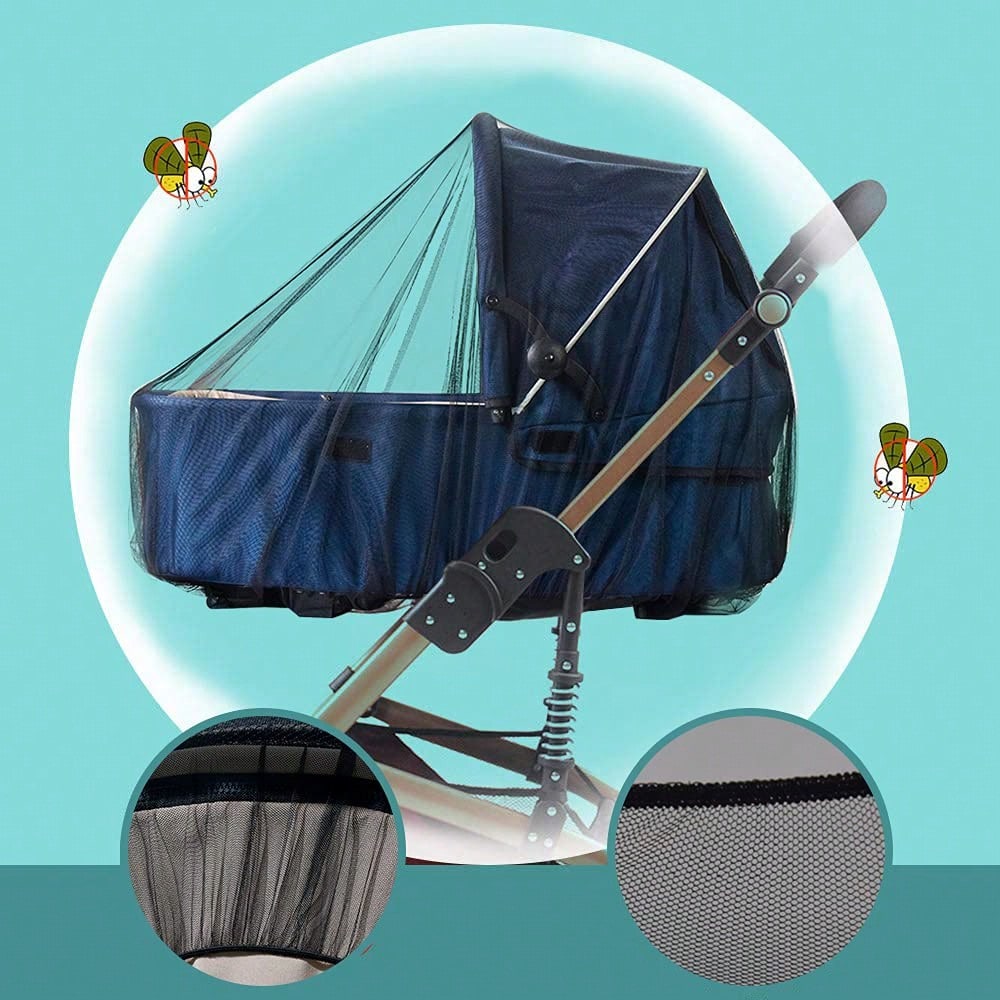Leybybui 1-Second Install Stroller Mosquito Net| Universal Stretch Fit For Crib/Playard/Bassinet| Tear-Resistant Mesh Screen| Outdoor Travel Must Have