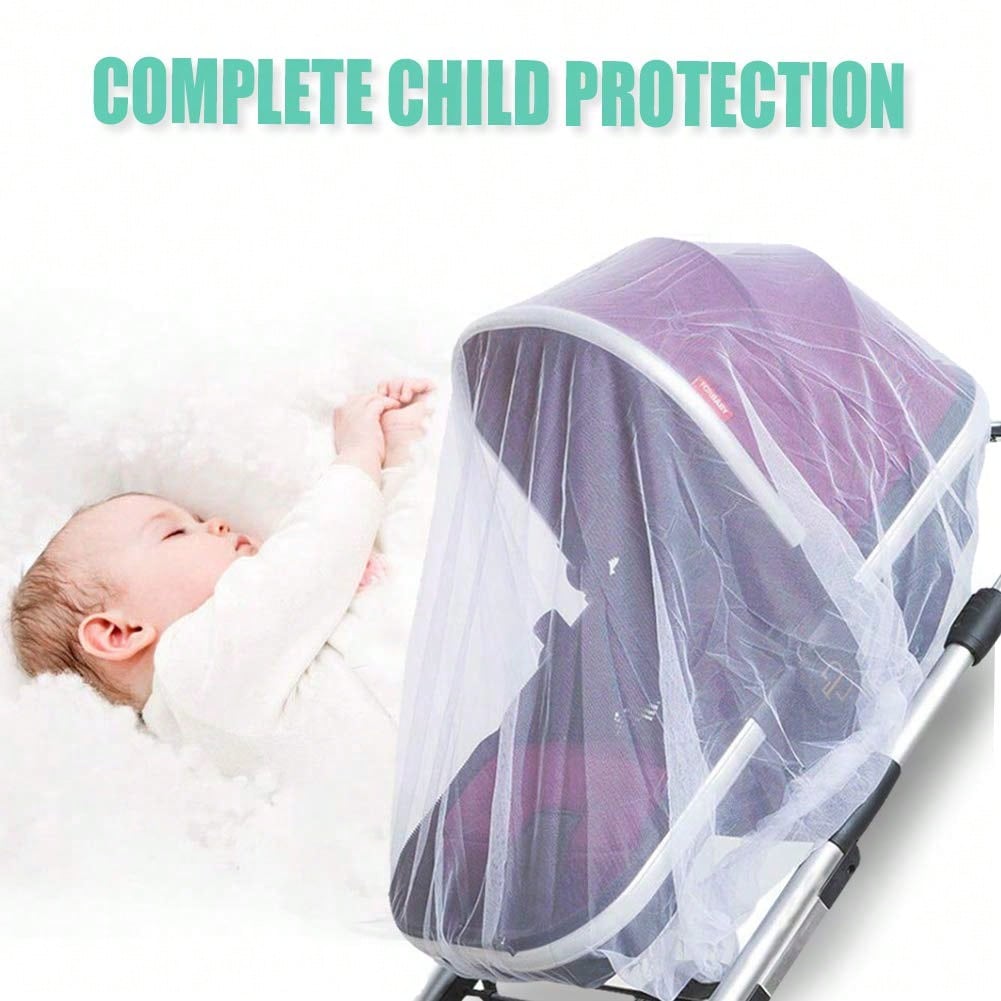 Leybybui 1-Second Install Stroller Mosquito Net| Universal Stretch Fit For Crib/Playard/Bassinet| Tear-Resistant Mesh Screen| Outdoor Travel Must Have