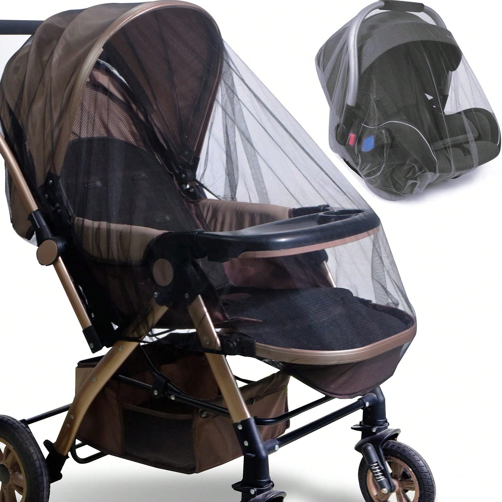 Leybybui 1-Second Install Stroller Mosquito Net| Universal Stretch Fit For Crib/Playard/Bassinet| Tear-Resistant Mesh Screen| Outdoor Travel Must Have