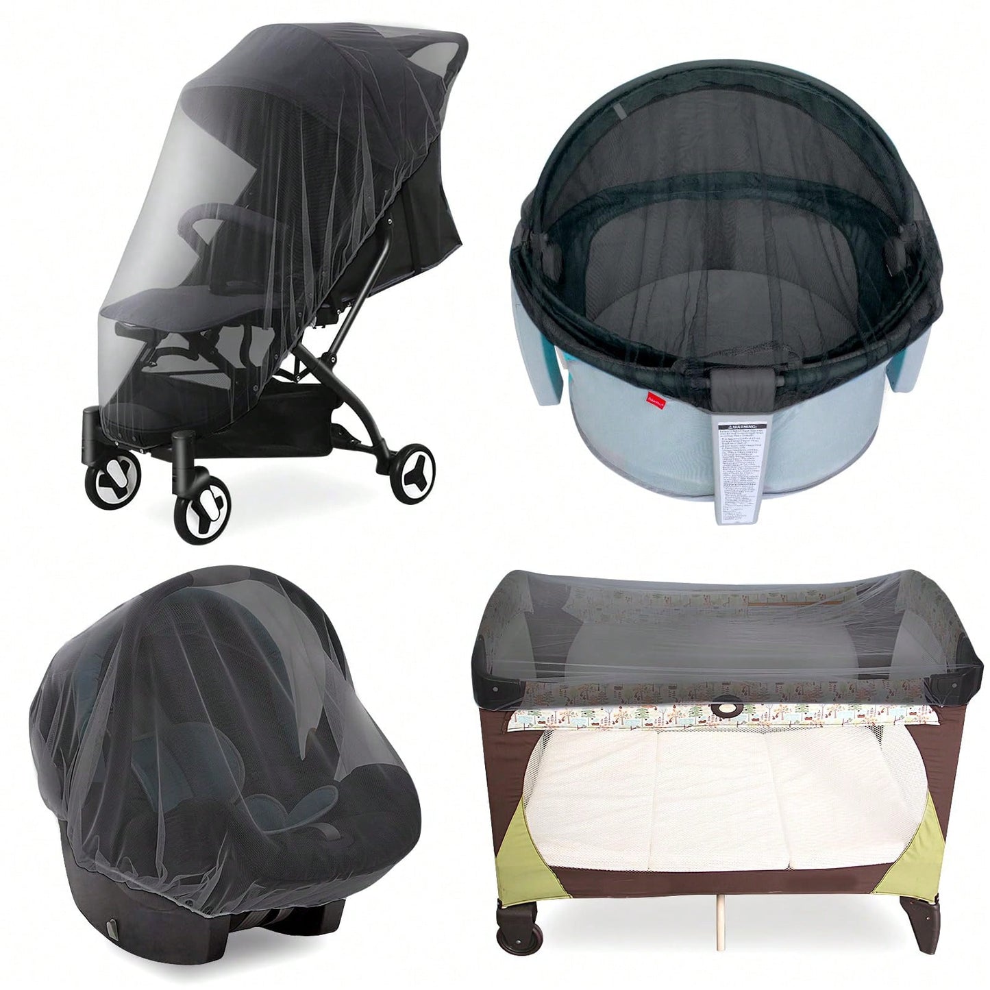 Leybybui Portable & Durable Baby Mosquito Net – Fits Strollers, Bassinets, Cribs & Travel Cots, Lightweight Insect Protection For Infants
