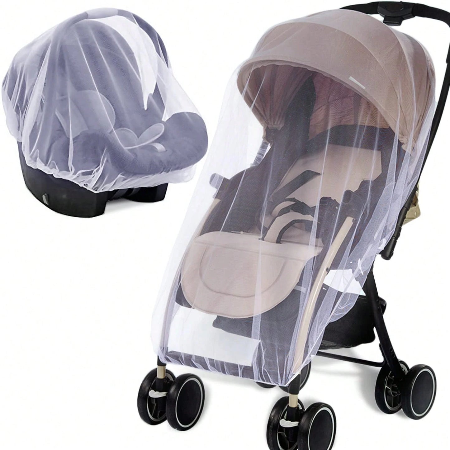 Leybybui Universal Baby Stroller Mosquito Net- Breathable Mesh Bug Protection For Bassinets, Playards & Cribs| Summer Outdoor Must-Have