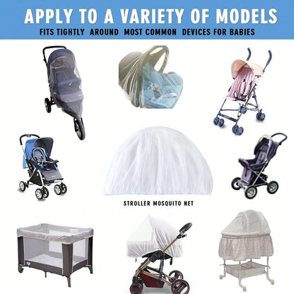 Leybybui Universal Baby Stroller Mosquito Net- Breathable Mesh Bug Protection For Bassinets, Playards & Cribs| Summer Outdoor Must-Have