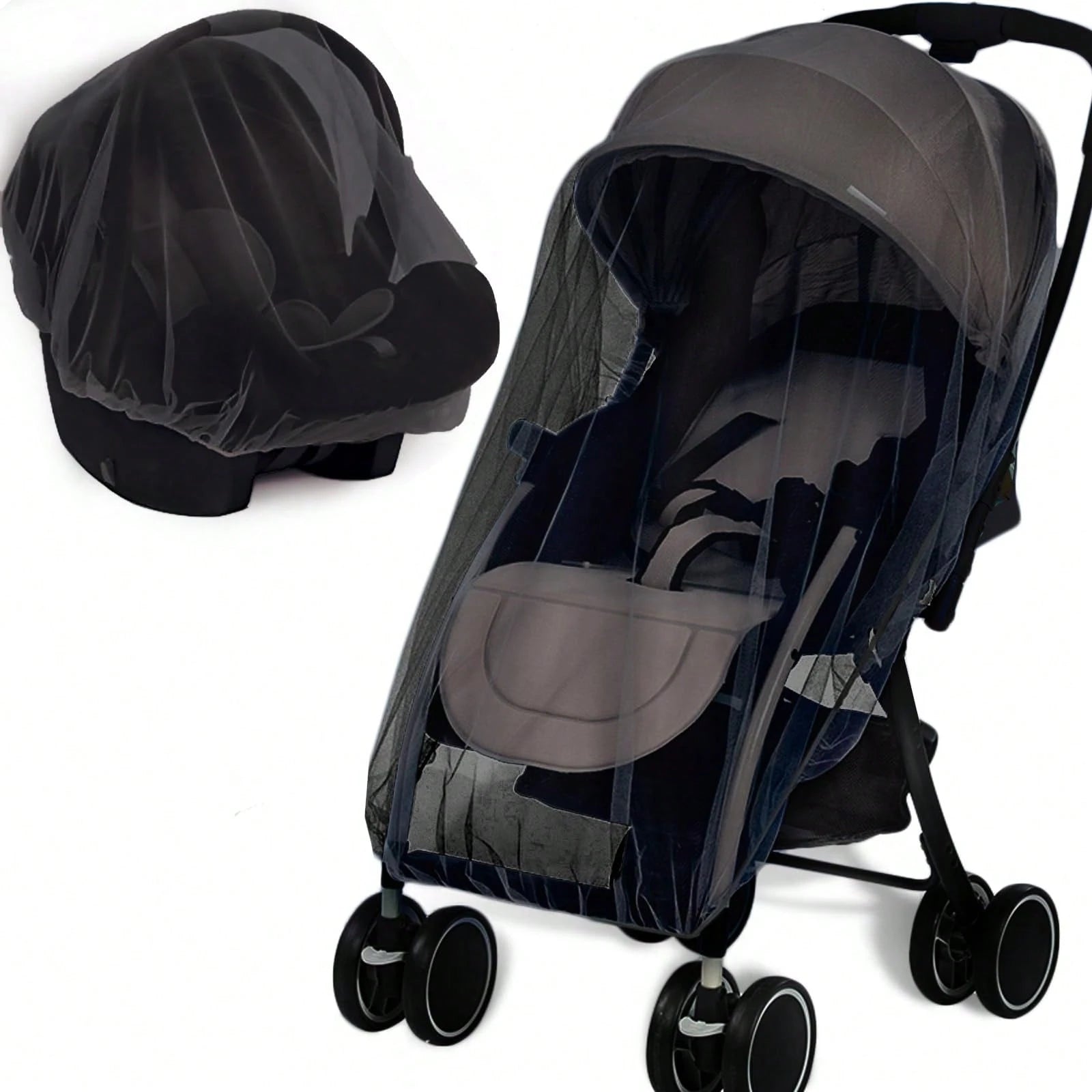 Leybybui Universal Baby Stroller Mosquito Net- Breathable Mesh Bug Protection For Bassinets, Playards & Cribs| Summer Outdoor Must-Have