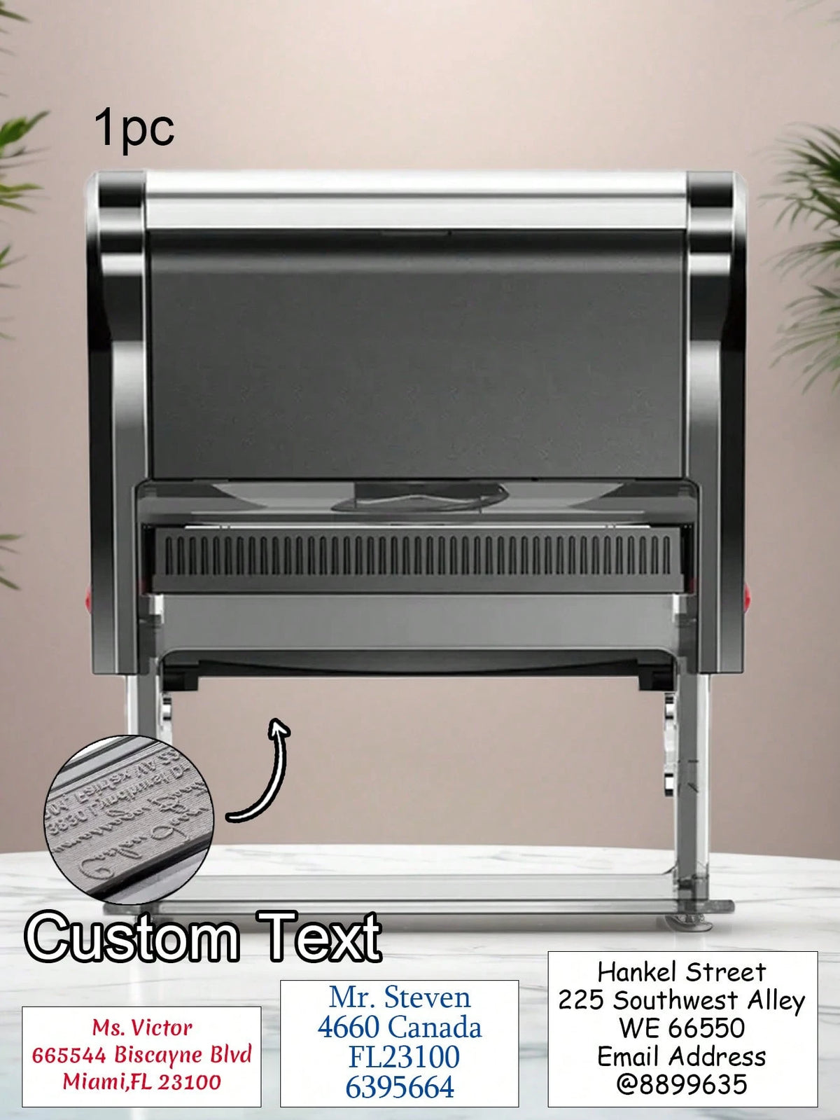 LICVIC 1pc Custom Text Address Stamp, Personalized Logo Stamps Self Inking, Customized Rubber Stamps, Customizable Return Address Stamps, 5 Sizes:S/M/L/XL/XXL, 9 Ink Colors,Back To School,School Suppl