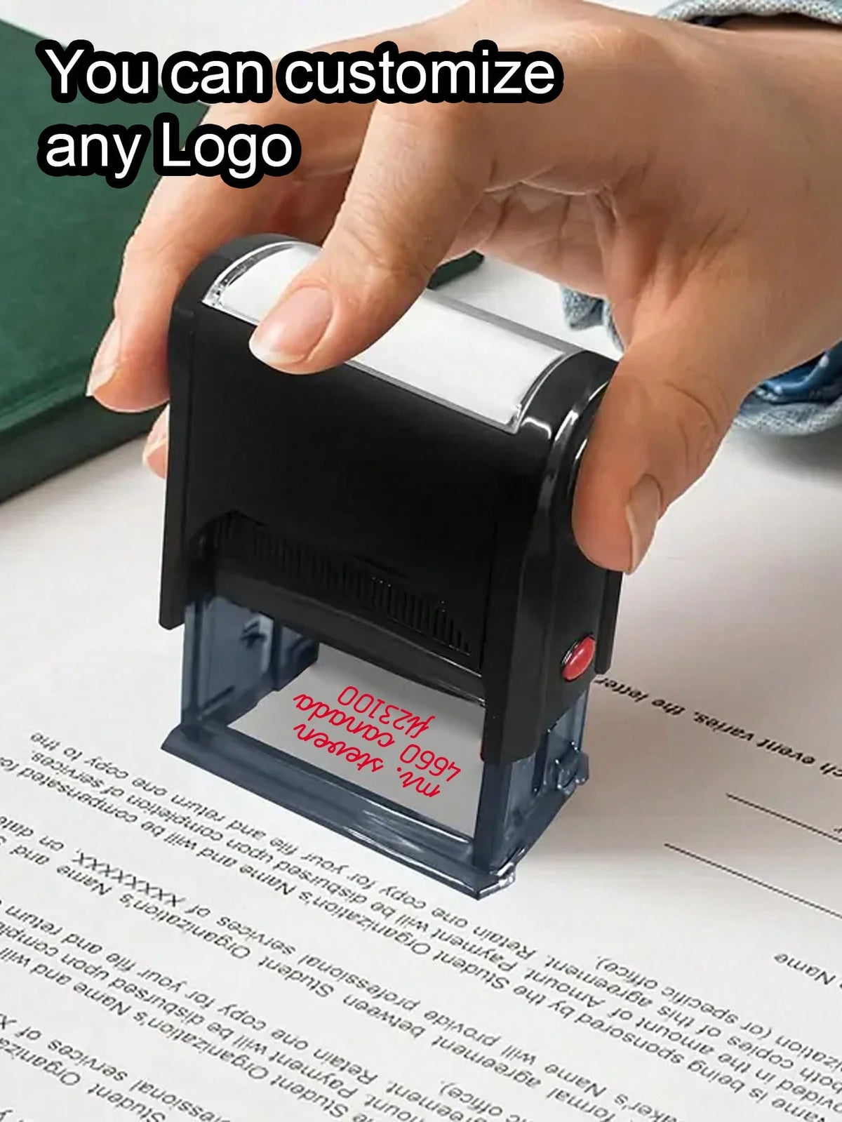LICVIC 1pc Custom Text Address Stamp, Personalized Logo Stamps Self Inking, Customized Rubber Stamps, Customizable Return Address Stamps, 5 Sizes:S/M/L/XL/XXL, 9 Ink Colors,Back To School,School Suppl