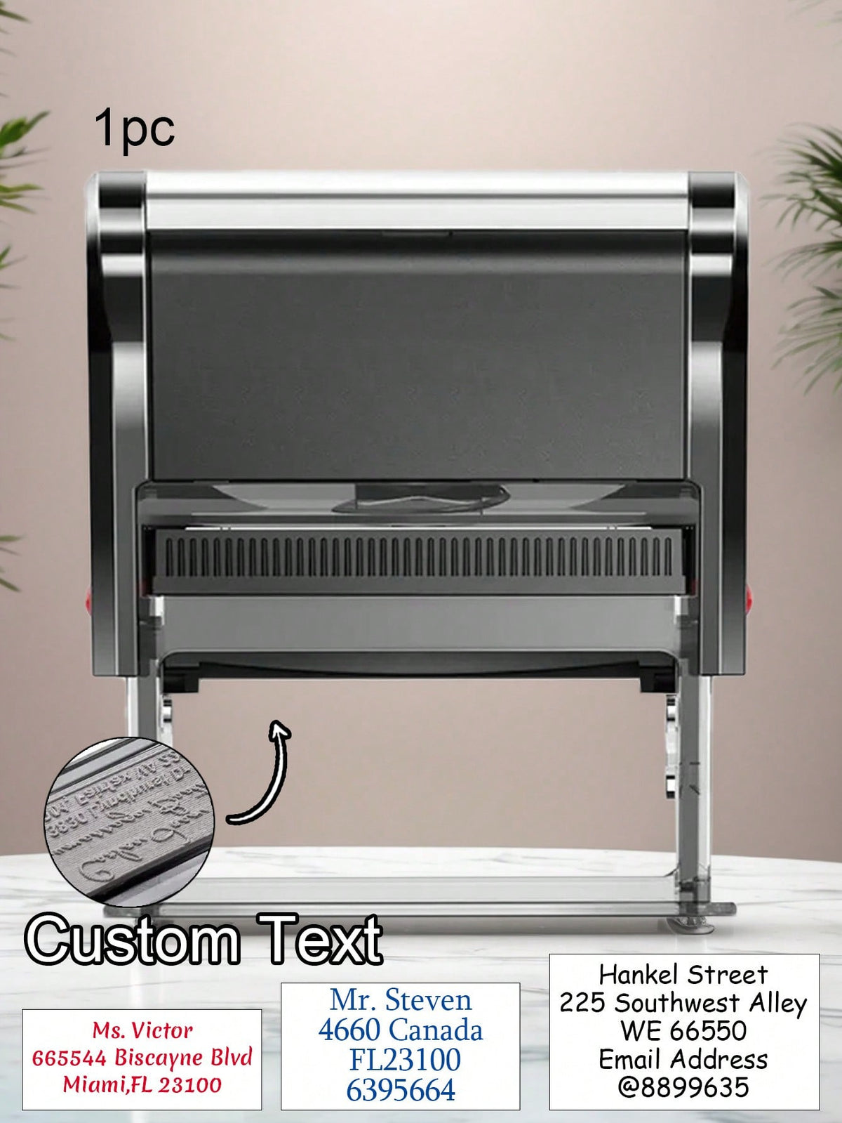 LICVIC 1pc Custom Text Address Stamp, Personalized Logo Stamps Self Inking, Customized Rubber Stamps, Customizable Return Address Stamps, 5 Sizes:S/M/L/XL/XXL, 9 Ink Colors,Back To School,School Suppl