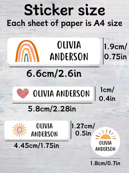 LICVIC 64-640Pcs Custom Waterproof Stickers Personalized Name Labels Stickers For Kids, Back To School Supplies For Kids, Daycare Clothing Labels For Kids, Custom Name Tag Stickers, Boy, Girl,Urban Ga