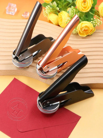 LICVIC Custom Embosser Stamp, Personalized Logo & Image Embossing Tool, Customized Self-Inking Seal, Customizable Gift For Friends & Colleagues, Ideal Holiday Present For Craft Enthusiasts & Office Pr