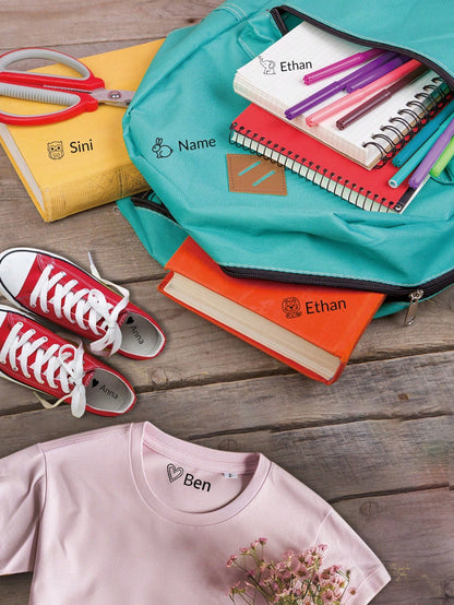 LICVIC Custom Name Stamp, Waterproof Personalized Clothing Stamp, Custom Stamp, Handwritten Signature Stamp, Personalized Clothing Stamp, DIY Custom Cartoon Self-Inking Name Stamp, Business Stationery