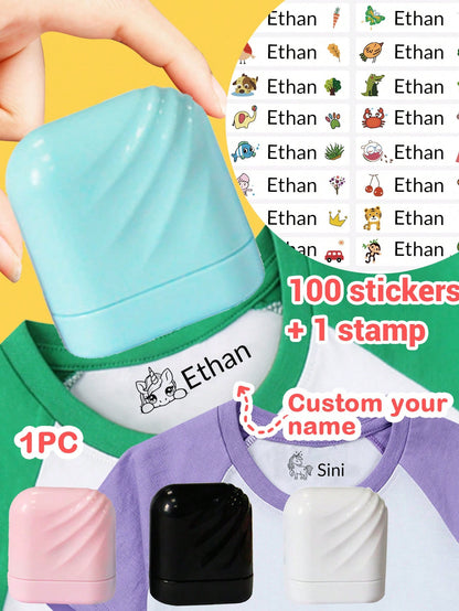 LICVIC Custom Name Stamp, Waterproof Personalized Clothing Stamp, Custom Stamp, Handwritten Signature Stamp, Personalized Clothing Stamp, DIY Custom Cartoon Self-Inking Name Stamp, Business Stationery