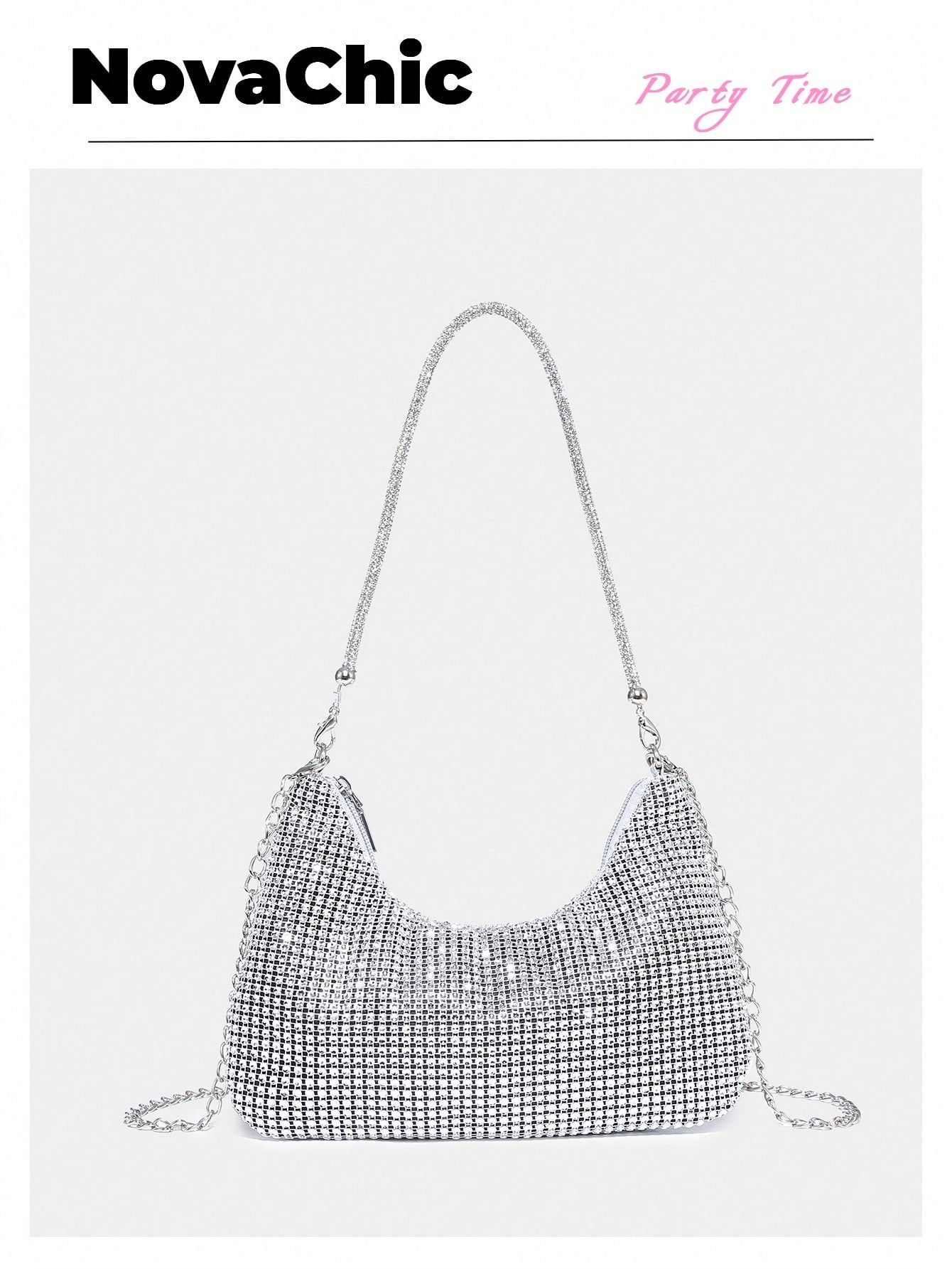 Lightweight, Business Casual Rhinestone Decor Bucket Bag Mini Drawstring Design, Clear Bag Faux Pearl Bag Evening Bag,Bride, Wedding Items