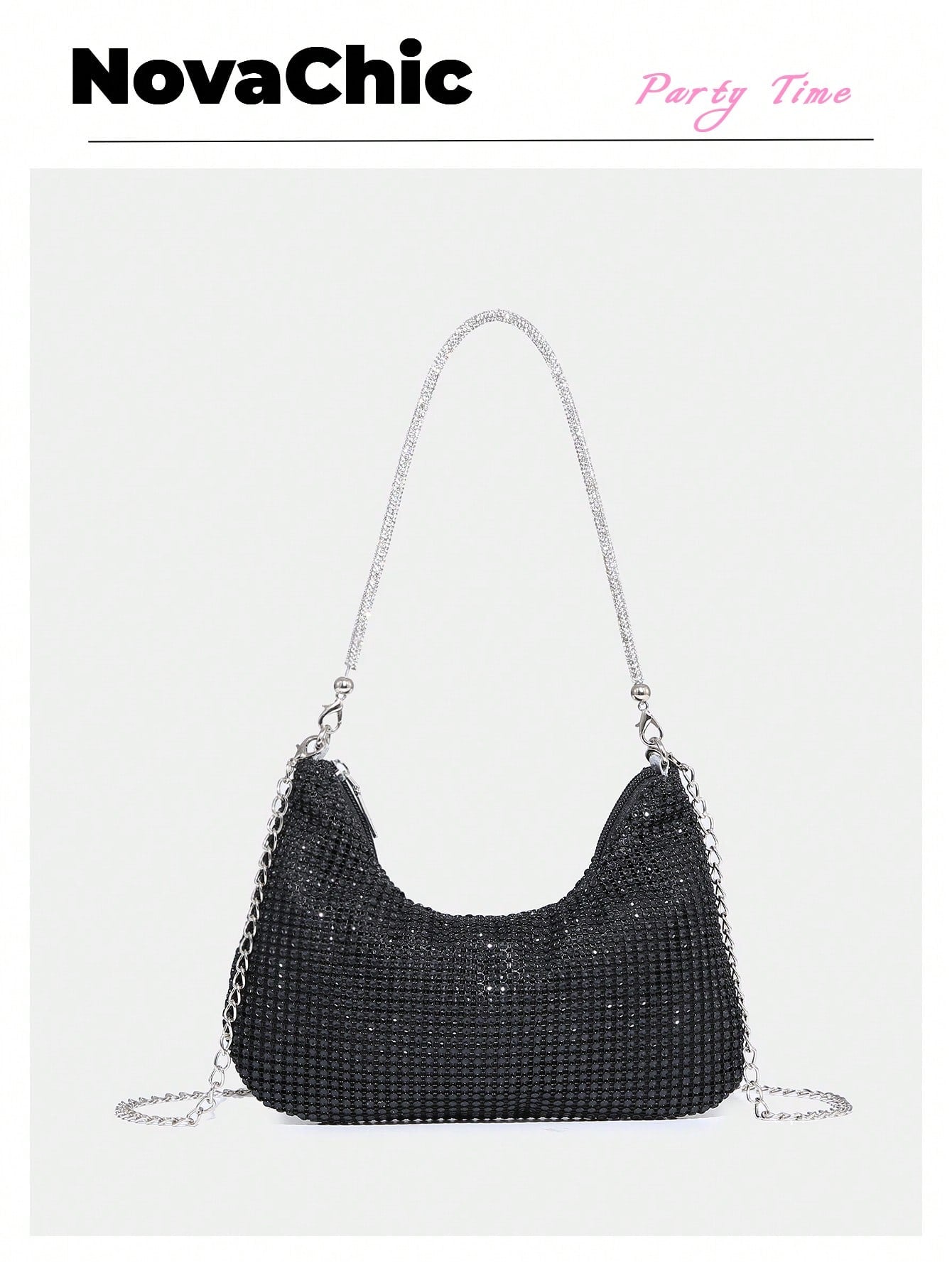 Lightweight, Business Casual Rhinestone Decor Bucket Bag Mini Drawstring Design, Clear Bag Faux Pearl Bag Evening Bag,Bride, Wedding Items