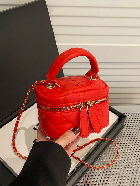 Lightweight Mini Chain Bag Quilted Handbag Bucket Bag Suitable For Girls, College Students And Office Workers