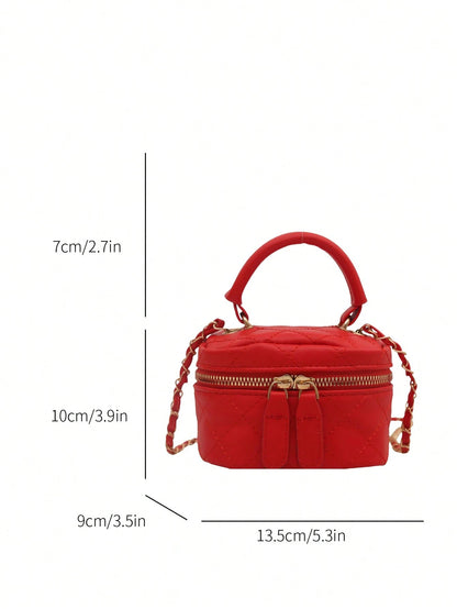 Lightweight Mini Chain Bag Quilted Handbag Bucket Bag Suitable For Girls, College Students And Office Workers