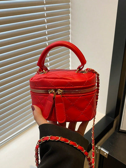 Lightweight Mini Chain Bag Quilted Handbag Bucket Bag Suitable For Girls, College Students And Office Workers