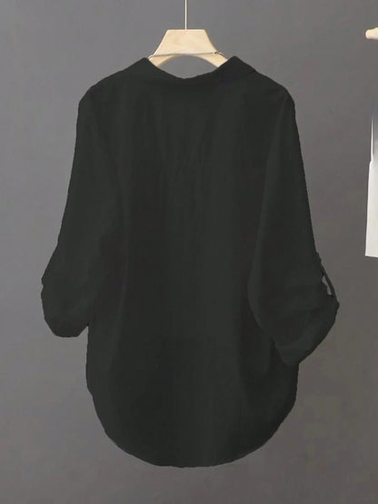 Lightweight Solid Color Casual Sunscreen Shirt, Long Sleeve Minimalist Outerwear For Spring/Summer