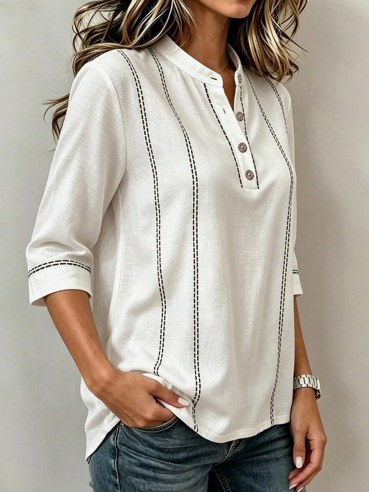 Linhara CURVE Plus Size Casual Daily Commuting Autumn Women's Shirt