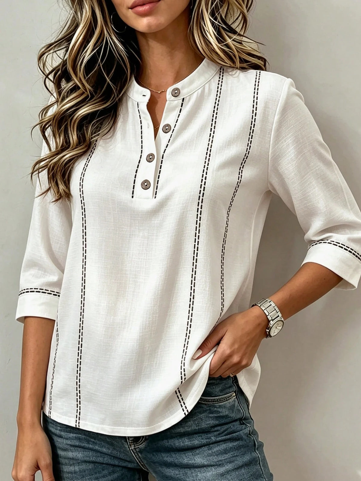 Linhara CURVE Plus Size Casual Daily Commuting Autumn Women's Shirt