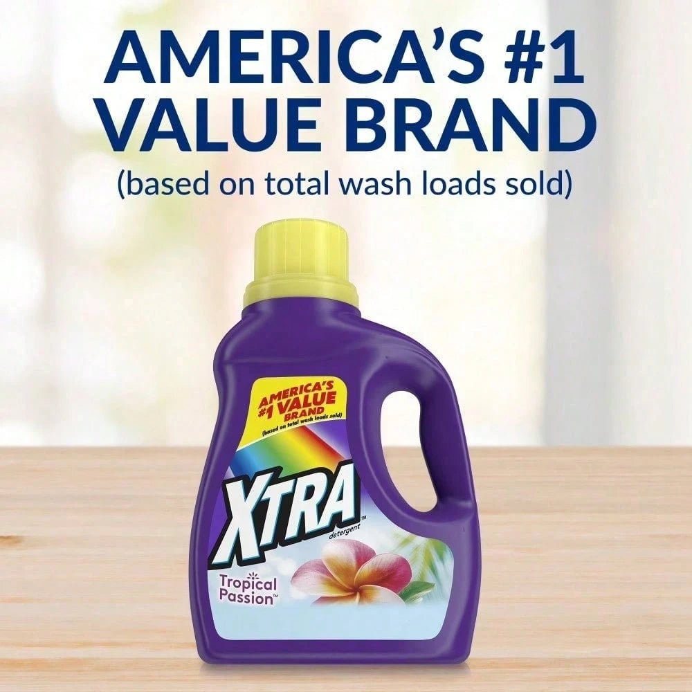 Liquid Laundry Detergent 100.8 Fl Oz 84 Loads Tropical Passion Scent HE Compatible High Efficiency Washer Deep Clean Stain Remover Fabric Freshener Ge