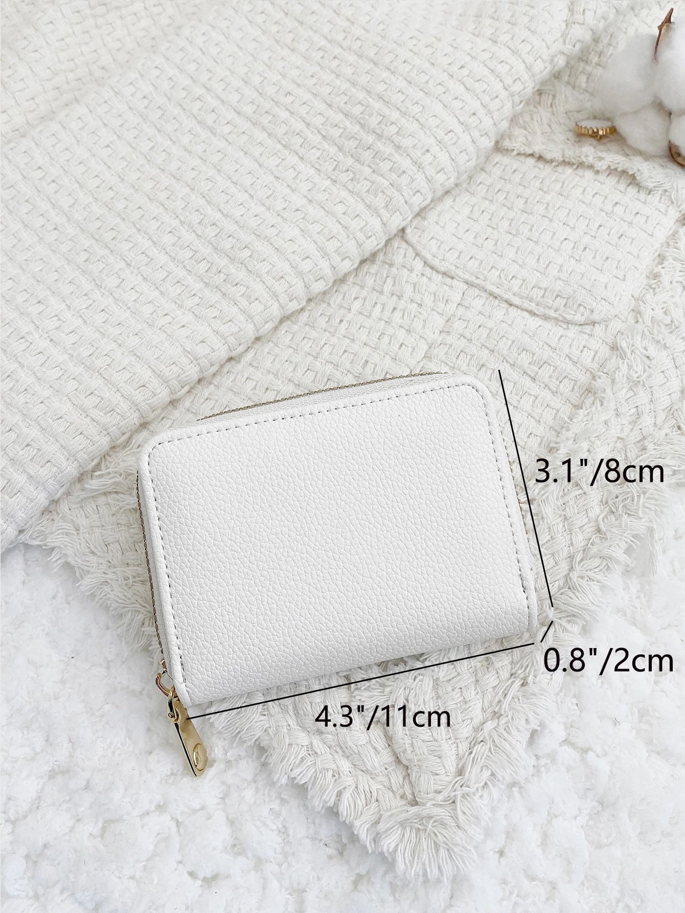 Litchi Embossed Zip Around Multi-Card Card Organizer For Storage Cards Lightweight Portable Card ID Card White-Collar Workers For Female For Holiday For Anniversary For Birthday Gift Accessories Gift
