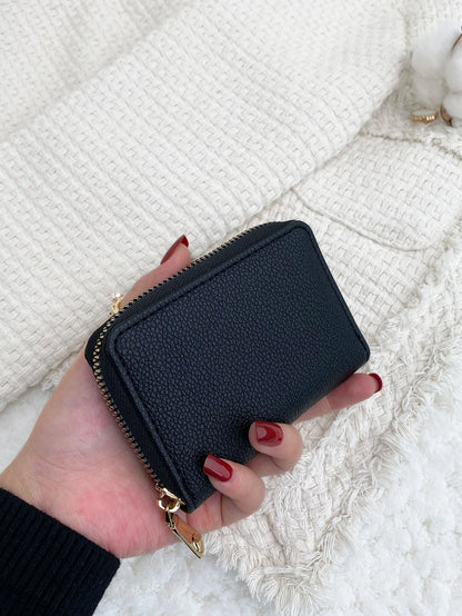 Litchi Embossed Zip Around Multi-Card Card Organizer For Storage Cards Lightweight Portable Card ID Card White-Collar Workers For Female For Holiday For Anniversary For Birthday Gift Accessories Gift