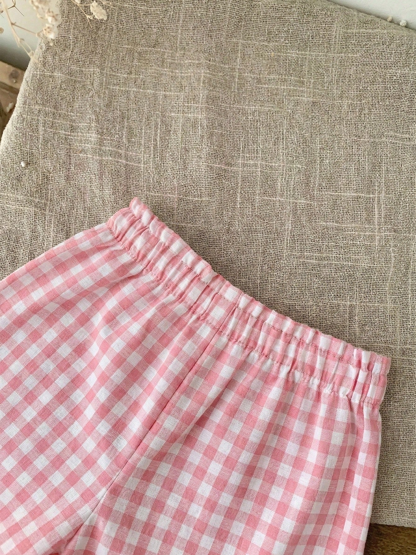 LMoss Kids Babygirl Cute Plaid Elastic Waist Shorts, Versatile For Summer