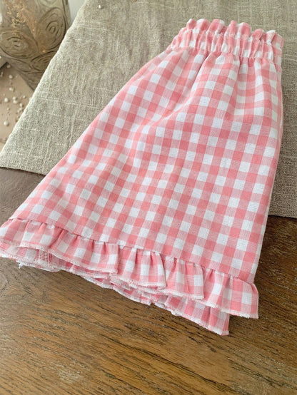 LMoss Kids Babygirl Cute Plaid Elastic Waist Shorts, Versatile For Summer