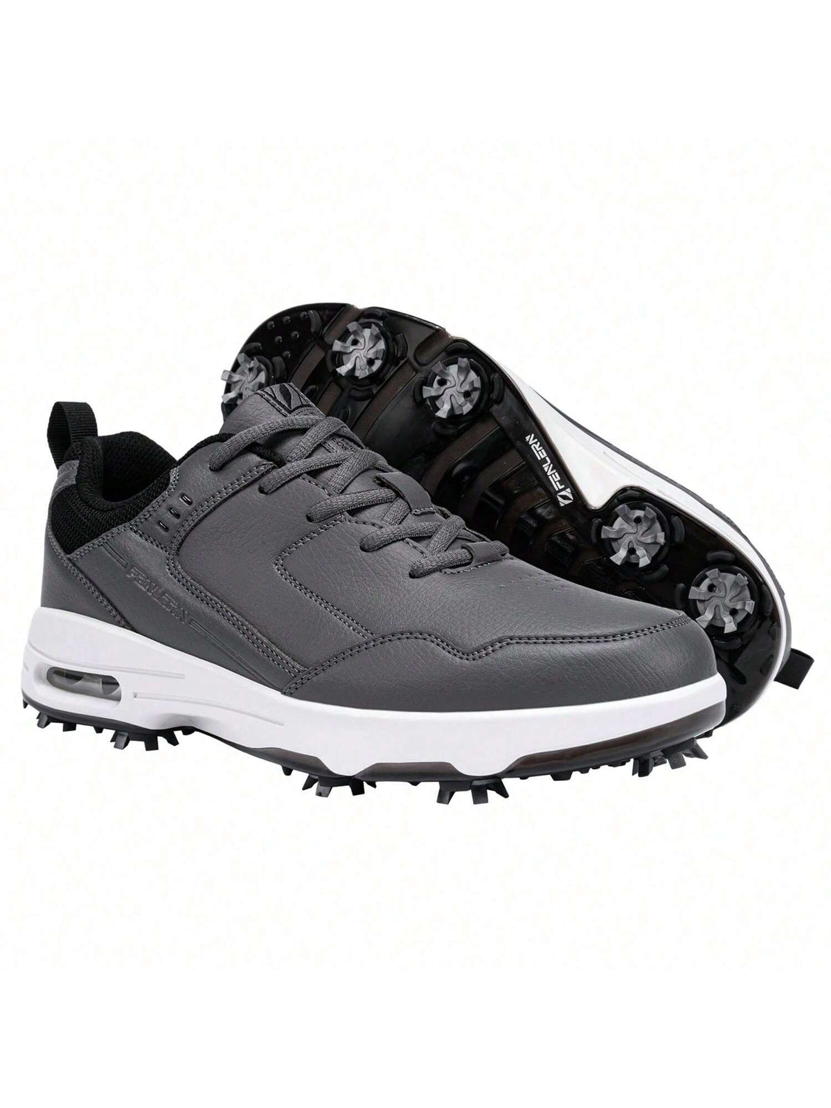 (Local Shipment)Men Golf Shoes +With Studs +Waterproof Men Sports Shoes Breathable Flexible Shoe Comfort Shock Men's Outdoor Competitive Golf Shoes