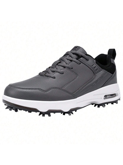 (Local Shipment)Men Golf Shoes +With Studs +Waterproof Men Sports Shoes Breathable Flexible Shoe Comfort Shock Men's Outdoor Competitive Golf Shoes