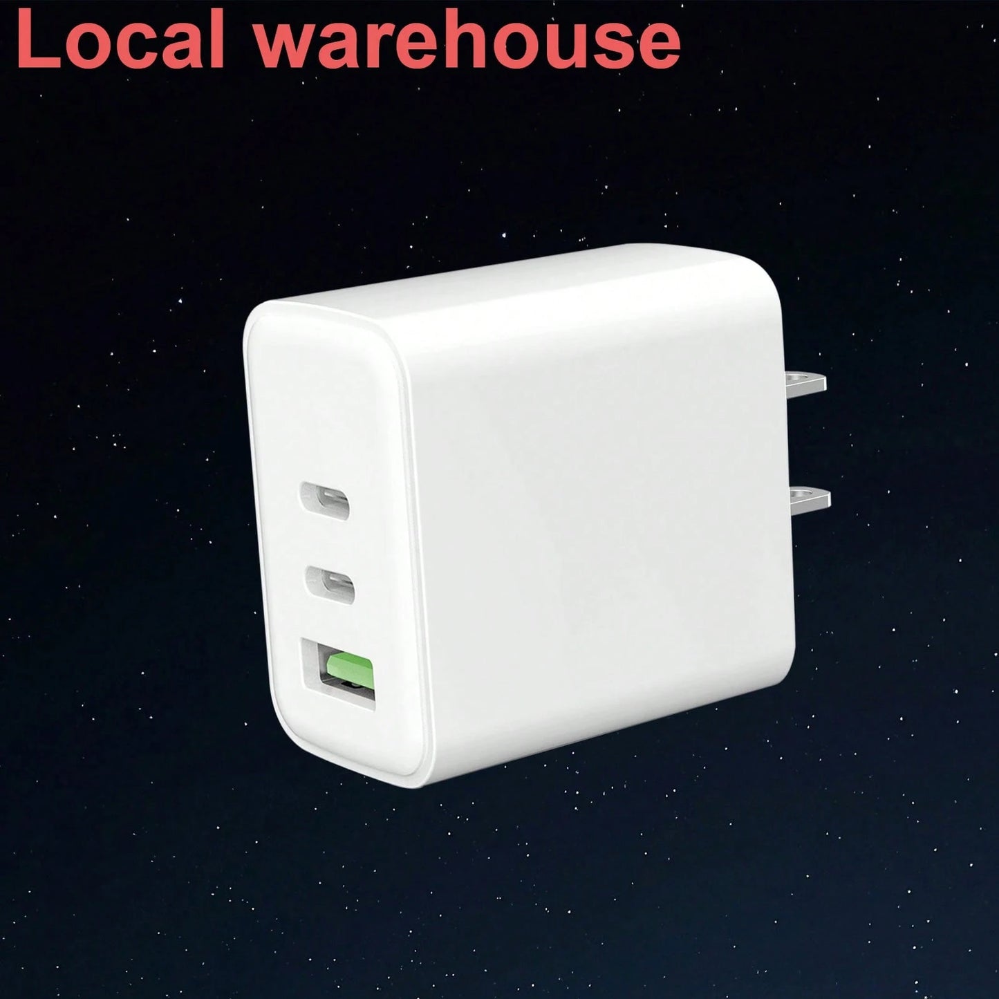 Local Warehouse 3-Port (2 USB-C + 1 USB-A) Wall Charger: Fast Charging With PD & QC For I Phone 16/15/14/13/12 Series Home Office Phone Charger Multi-Port High Output Power