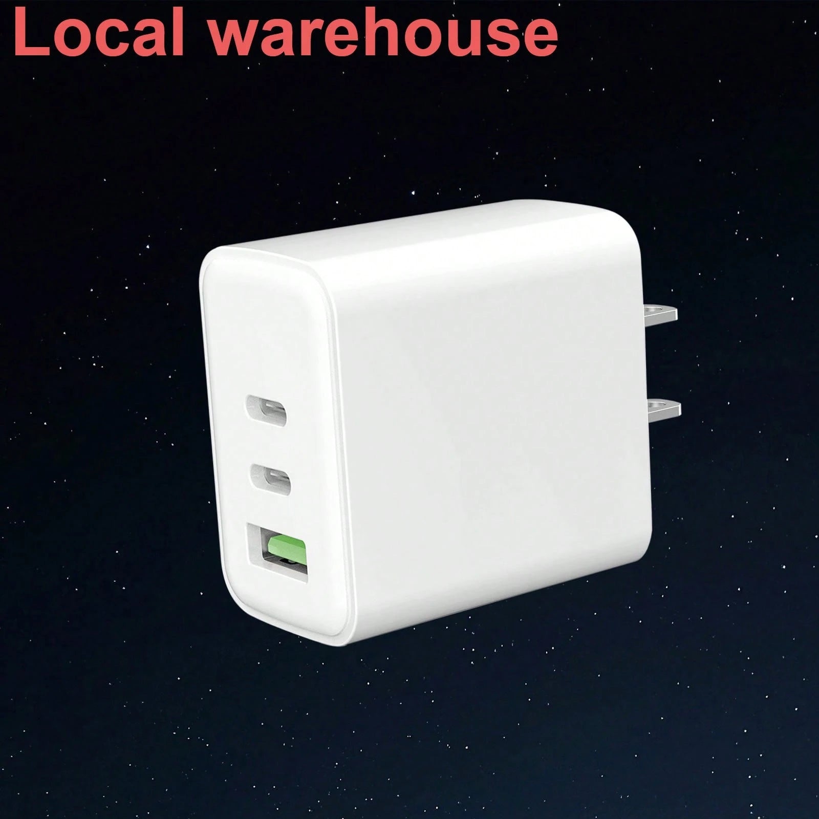 Local Warehouse 3-Port (2 USB-C + 1 USB-A) Wall Charger: Fast Charging With PD & QC For I Phone 16/15/14/13/12 Series Home Office Phone Charger Multi-Port High Output Power