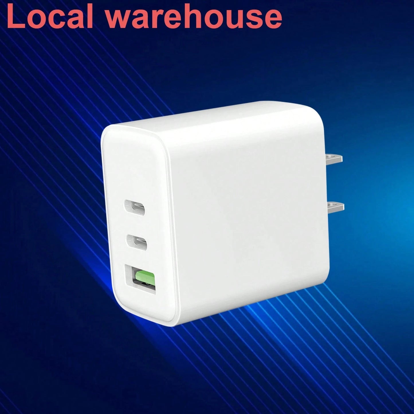 Local Warehouse 3-Port (2 USB-C + 1 USB-A) Wall Charger: Fast Charging With PD & QC For I Phone 16/15/14/13/12 Series Home Office Phone Charger Multi-Port High Output Power