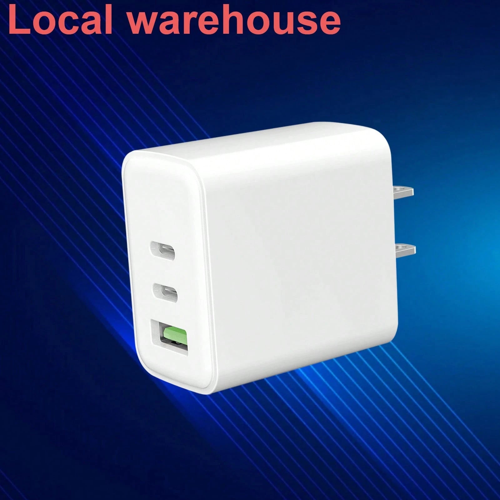 Local Warehouse 3-Port (2 USB-C + 1 USB-A) Wall Charger: Fast Charging With PD & QC For I Phone 16/15/14/13/12 Series Home Office Phone Charger Multi-Port High Output Power