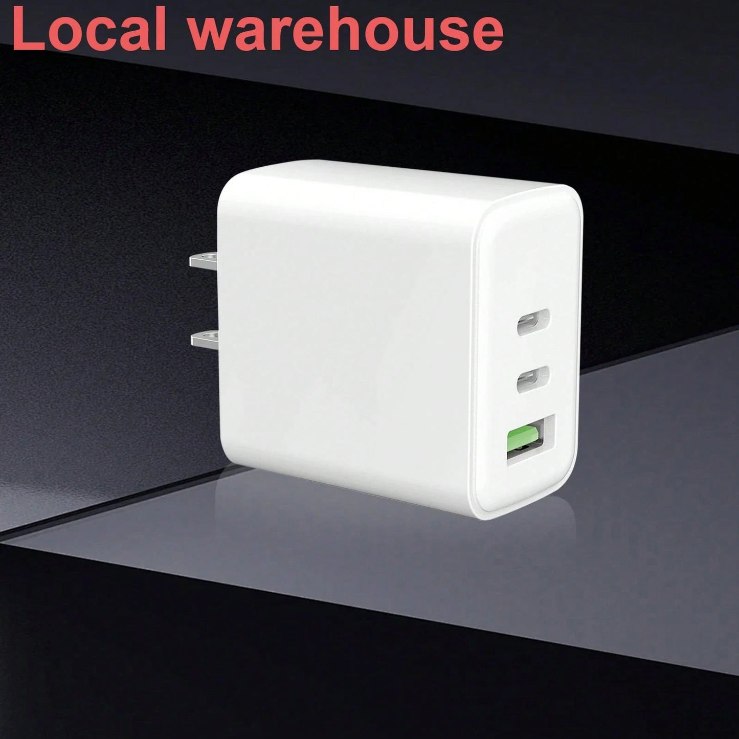 Local Warehouse 3-Port (2 USB-C + 1 USB-A) Wall Charger: Fast Charging With PD & QC For I Phone 16/15/14/13/12 Series Home Office Phone Charger Multi-Port High Output Power