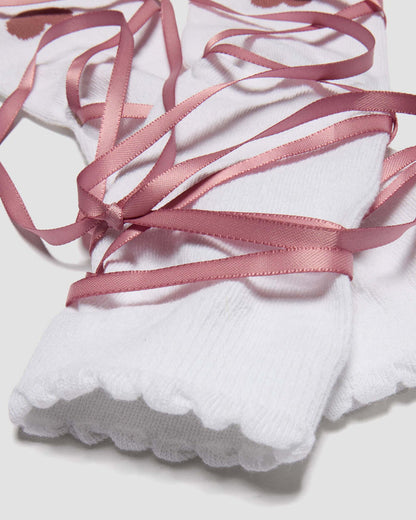 Long Lace-Up Organic Cotton Blend Socks
