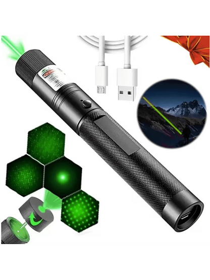 Long Range High Power Green Laser Pointer, [Upgraded Material] Laser Pen, [2000m] Rechargeable Green Laser Pointer, Suitable For Hiking, Cat Laser Toy, USB Rechargeable