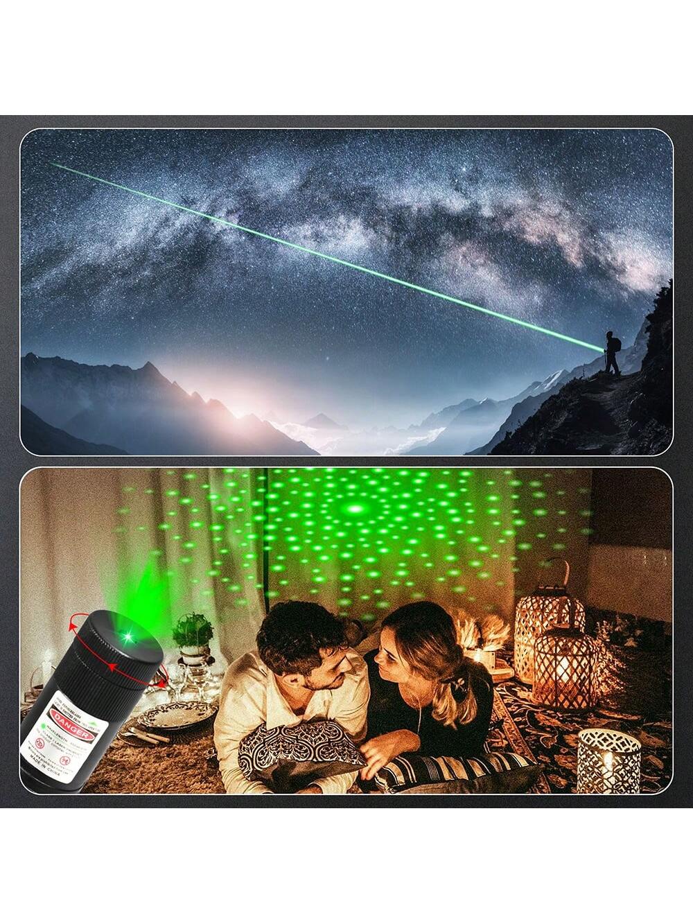 Long Range High Power Green Laser Pointer, [Upgraded Material] Laser Pen, [2000m] Rechargeable Green Laser Pointer, Suitable For Hiking, Cat Laser Toy, USB Rechargeable