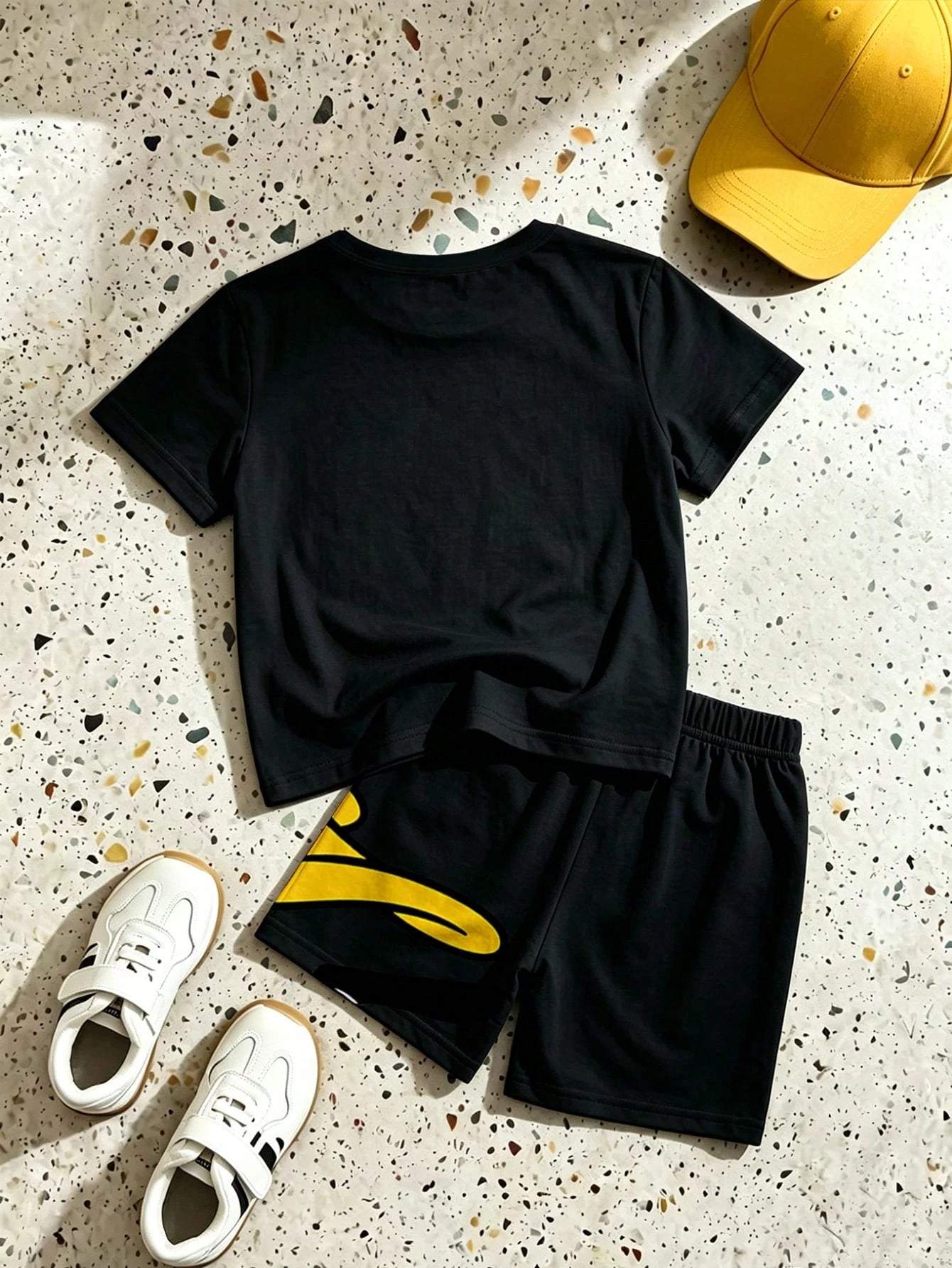 LOONEY TUNES X GraphicGems Baby Boy Summer Cute Cartoon Print Short Sleeve T-Shirt + Letter Print Shorts Set