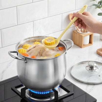 LOVEWE 304 Stainless Steel Induction Compatible Stock Pot With Glass Lid