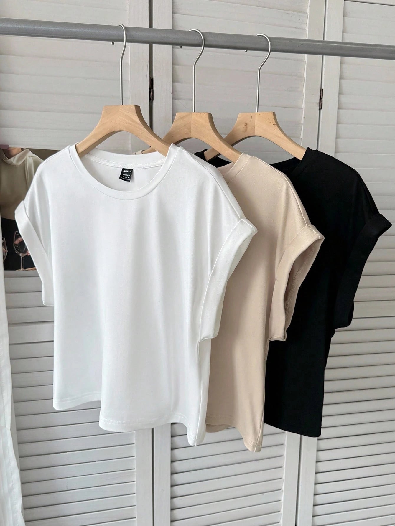 LUNE 3pcs Women Casual Solid Color Basic Short Sleeve T-Shirt Tops Plain Comfy Clothes T-Shirts Tops,Summer Top For Basics