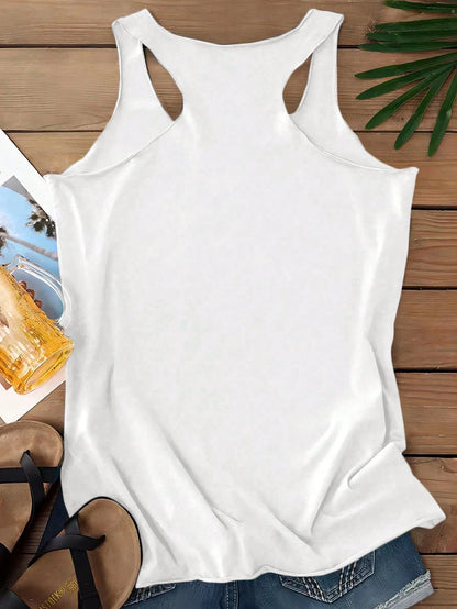 LUNE Casual Sunset Beach Coconut Tree Graphic Women Summer Tank Top Top Back To School,Casual